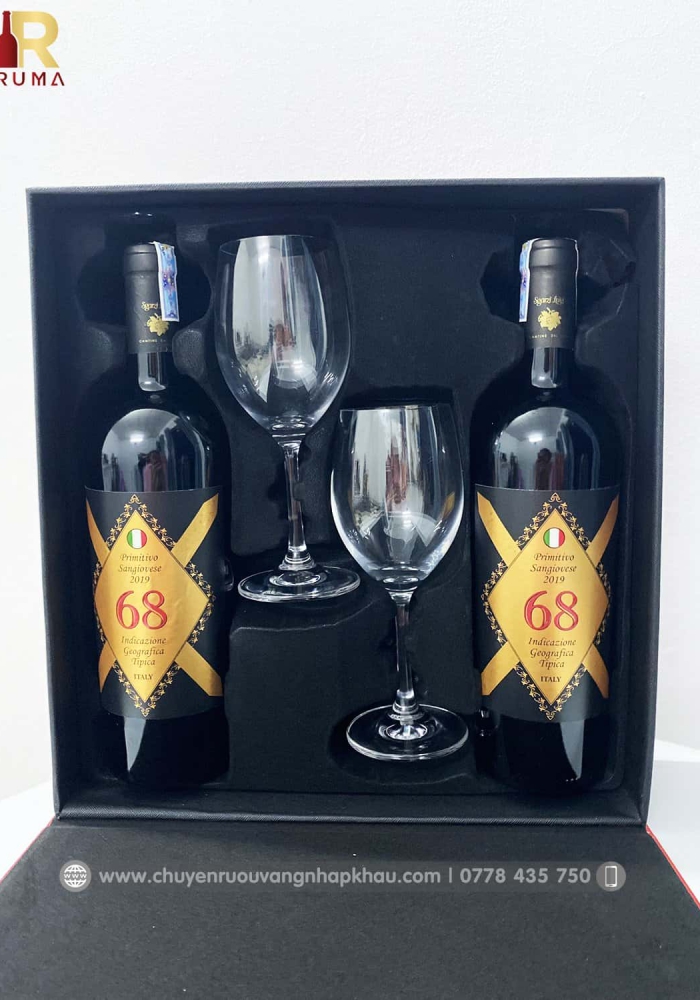 Bộ quà tặng rượu vang tết 68