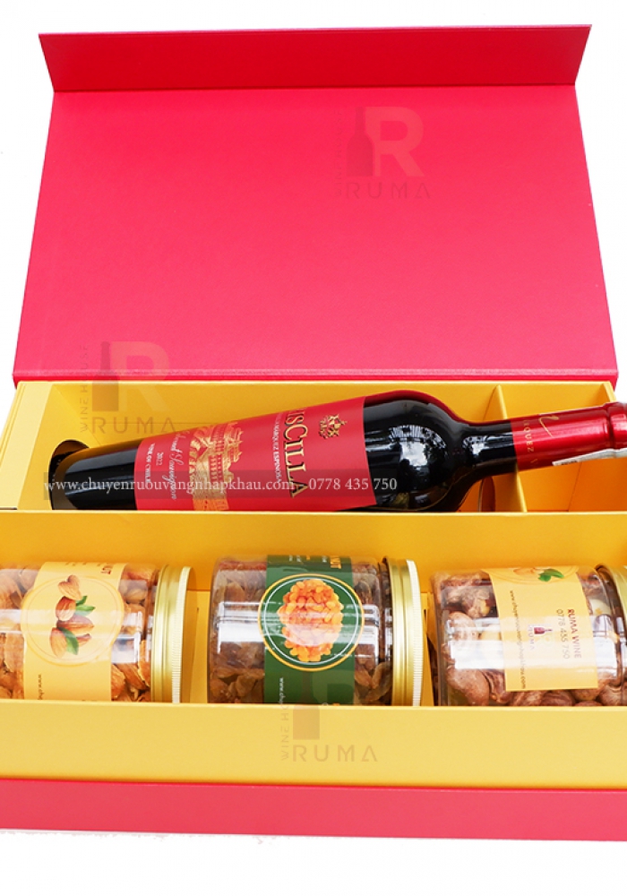 Hộp quà tặng tết rượu vang Chile Priscilla