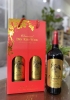 Set quà tặng hộp giấy đỏ 2 chai rượu vang