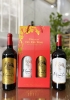 Set quà tặng hộp giấy đỏ 2 chai rượu vang