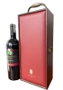 Bộ quà tặng tết hộp gỗ mặt da 1 chai vang Ý Mondovino Semi
