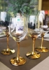 Bộ 6 ly thủy tinh uống rượu vang Edition mạ vàng chân ly 360ml