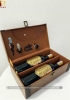 Set quà tặng hộp da 2 chai rượu vang Pháp Quentin kèm bộ phụ kiện