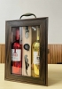 Hộp gỗ mặt kính đựng 2 chai rượu vang