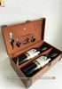 Set quà tặng hộp da 2 chai rượu vang Ý Mondovino Rosso kèm bộ phụ kiện