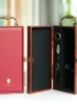 Bộ quà tặng tết hộp gỗ mặt da 1 chai rượu vang Chile Santa Cruz