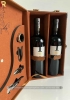Set quà tặng hộp da 2 chai rượu vang Ý 1933 Rosso kèm bộ phụ kiện