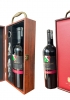 Bộ quà tặng tết hộp gỗ mặt da 1 chai vang Ý Mondovino Semi