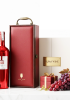 Bộ quà tặng tết hộp gỗ mặt da 1 chai rượu vang Ý 1933 Ruby