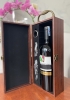 Bộ quà tặng tết hộp gỗ mặt da 1 chai vang Ý Mondovino Rosso
