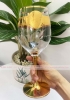 Bộ 6 ly uống rượu vang Rona mạ vàng 24k hoạ tiết Versace 450ml