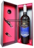 Bộ quà tặng hộp 1 chai rượu vang Chile Julio Lopez đỏ kèm phụ kiện