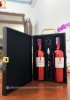 Set quà tặng tết hộp sơn mài 2 chai rượu vang Ý 1933 Ruby